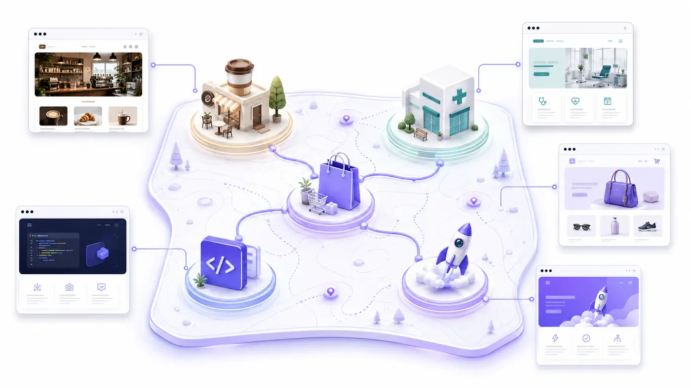 AI website builder selection map by use case