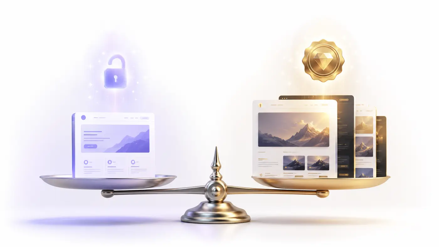 Ücretsiz ve ücretli AI website builder planları arasındaki fark
