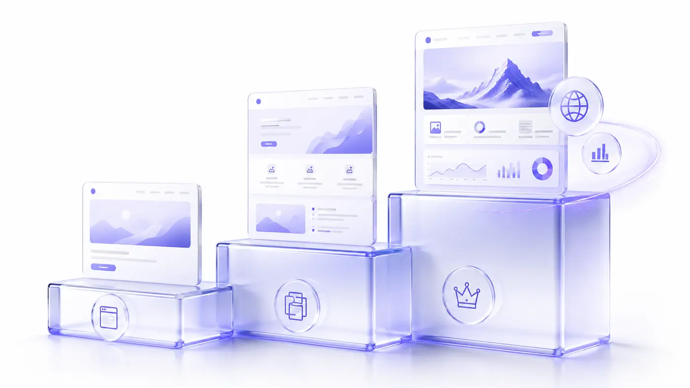 Web sitesi paket katmanları: başlangıç, büyüme ve profesyonel