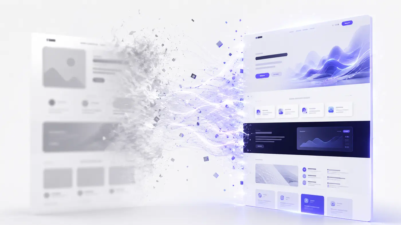 Belirsiz prompt ile ayrıntılı prompt sonucu oluşan web sitesi farkı